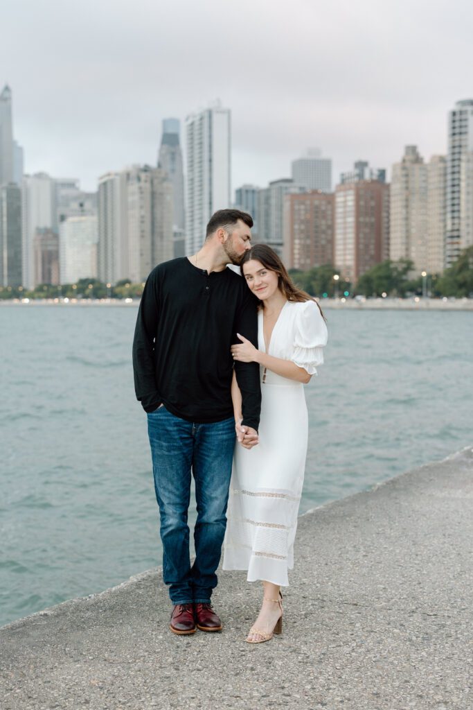 Dreamy North Avenue Beach Engagement Session in Chicago, IL with Mariah Jones Photo.