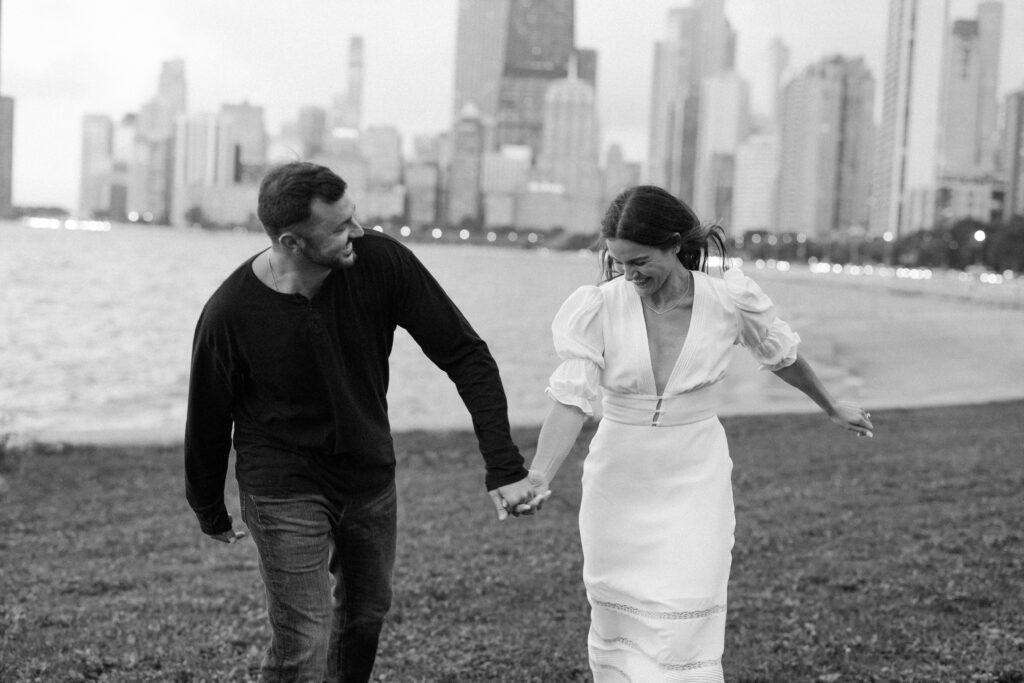 Dreamy North Avenue Beach Engagement Session in Chicago, IL with Mariah Jones Photo.