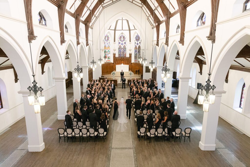 interior photo of chapel at st. james event venue wedding