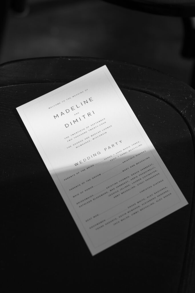 ceremony details at The George and Madcap Lounge