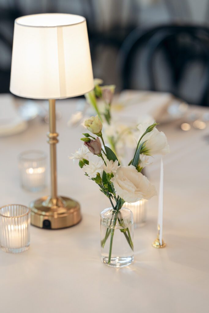 elegant reception details at The George and Madcap Lounge