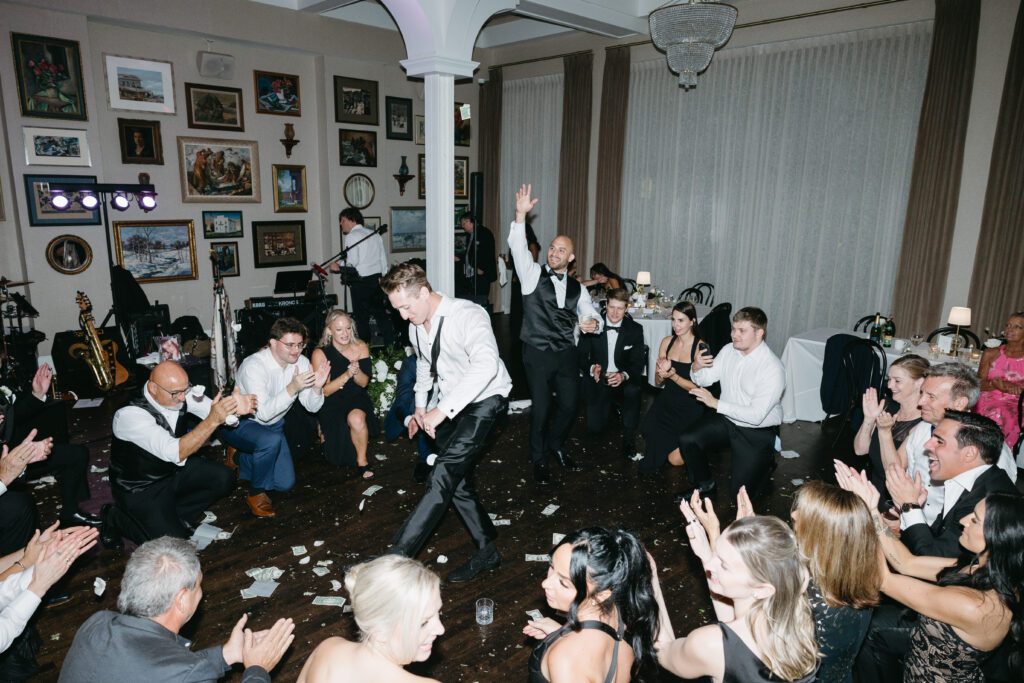 reception dance floor at The George and Madcap Lounge